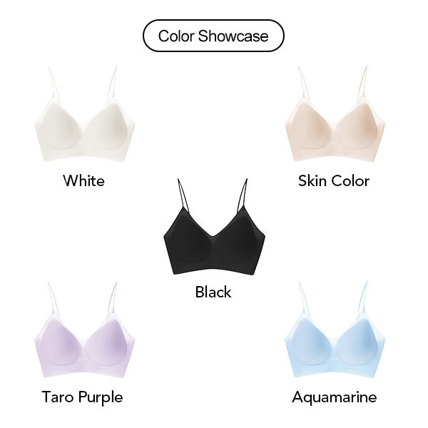 Ultra-Thin Printed Spaghetti Strap Bra – Seamless, Breathable, Antibacterial, Summer Cooling