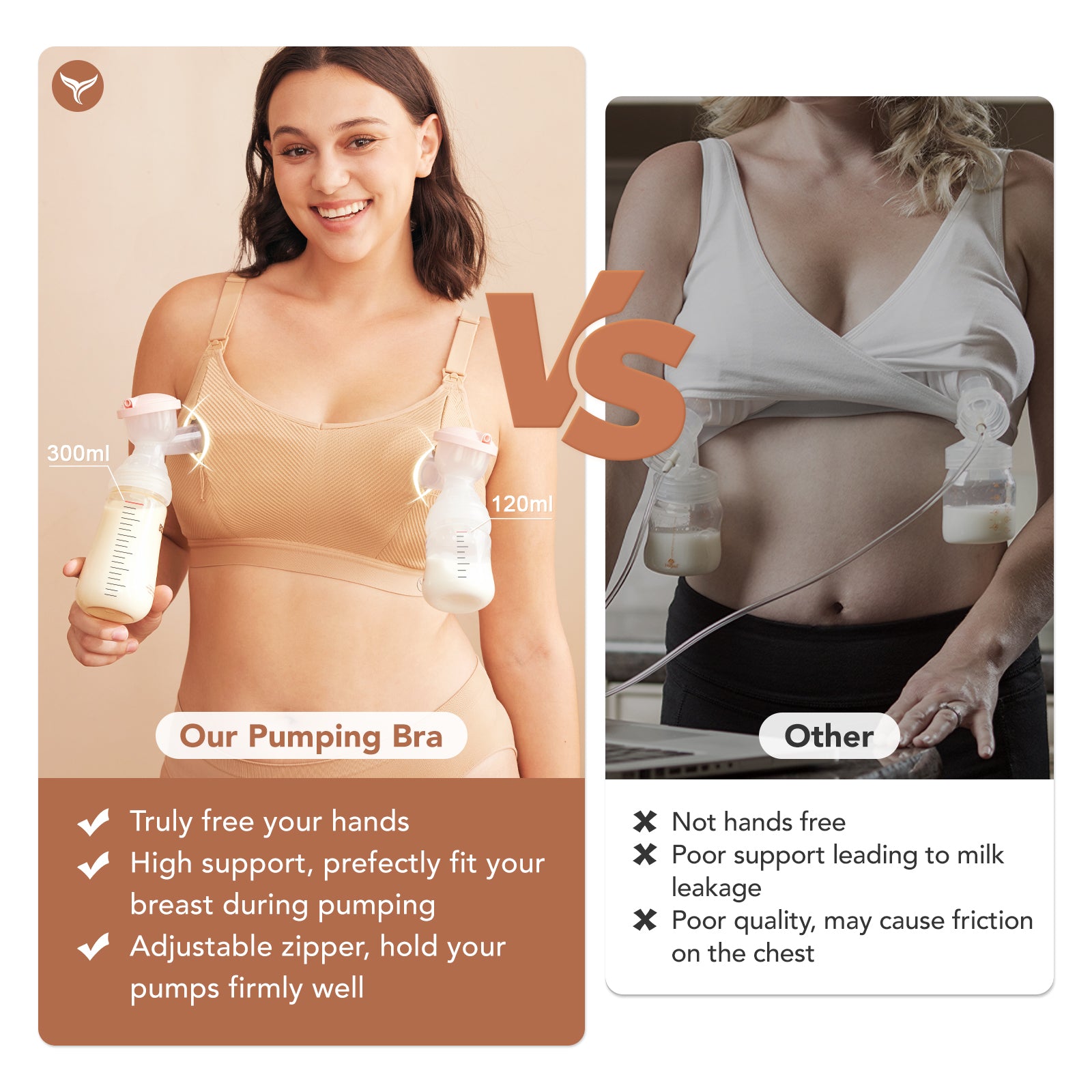 吸奶胸罩免提拉链开口设计无缝哺乳胸罩用于母乳喂养高支撑哺乳和吸奶胸罩