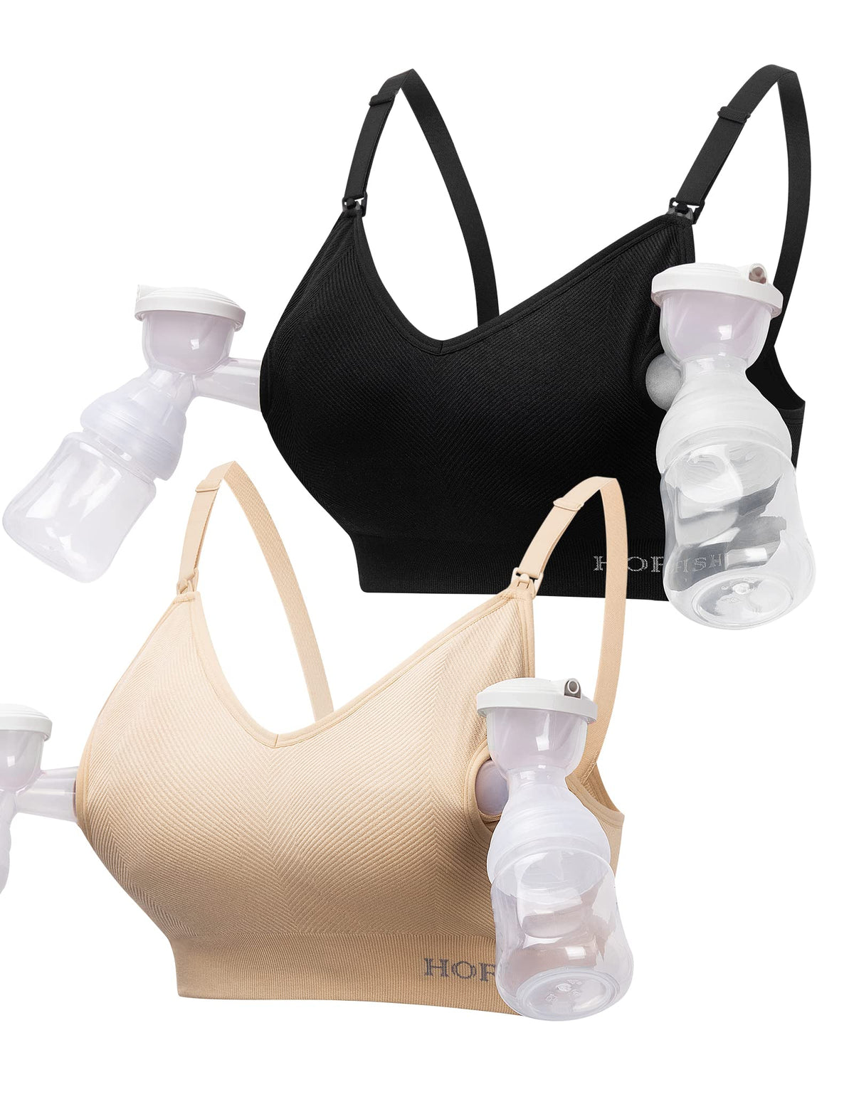 HOFISH Pumping Bra Hands Free Nursing Sports for Pregnancy Breastfeeding Women's Maternity & Adjustable Seamless