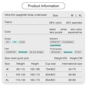 Ultra-Thin Printed Spaghetti Strap Bra – Seamless, Breathable, Antibacterial, Summer Cooling