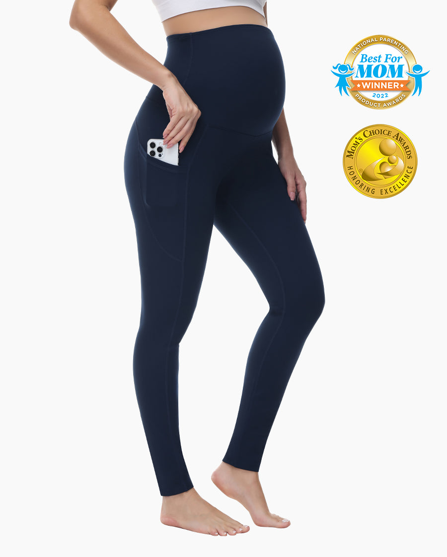Bingkap Bersalin Wanita Seluar Yoga Kehamilan Ultra Lembut Di Atas Benjolan Seluar Dalam Bawah Termal Legging Senaman 