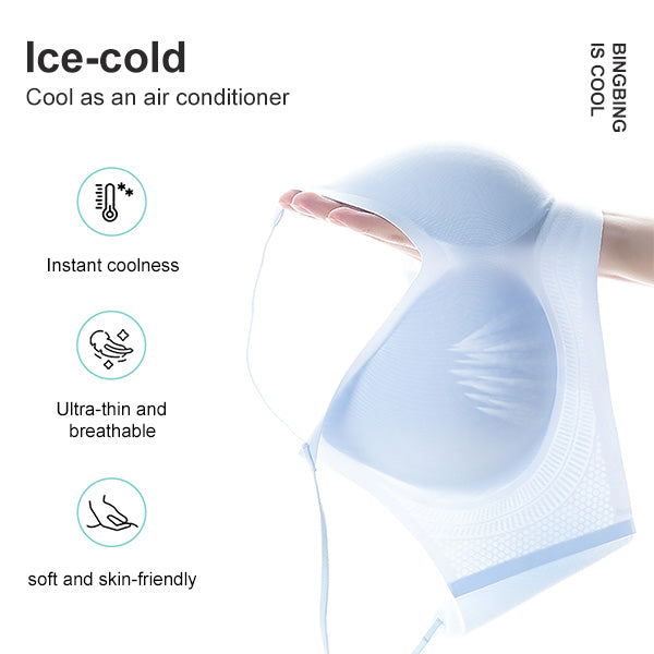 Ultra-Thin Printed Spaghetti Strap Bra – Seamless, Breathable, Antibacterial, Summer Cooling