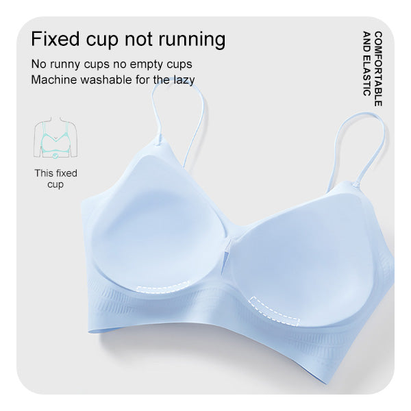Ultra-Thin Printed Spaghetti Strap Bra – Seamless, Breathable, Antibacterial, Summer Cooling