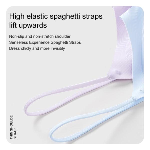 Ultra-Thin Printed Spaghetti Strap Bra – Seamless, Breathable, Antibacterial, Summer Cooling