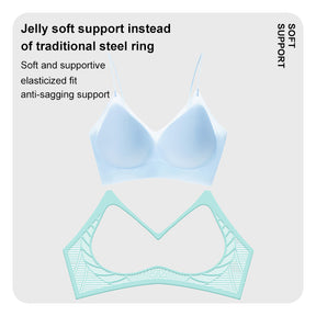 Ultra-Thin Printed Spaghetti Strap Bra – Seamless, Breathable, Antibacterial, Summer Cooling