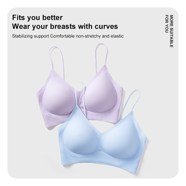 Ultra-Thin Printed Spaghetti Strap Bra – Seamless, Breathable, Antibacterial, Summer Cooling