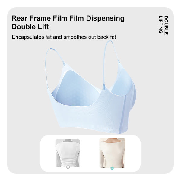 Ultra-Thin Printed Spaghetti Strap Bra – Seamless, Breathable, Antibacterial, Summer Cooling