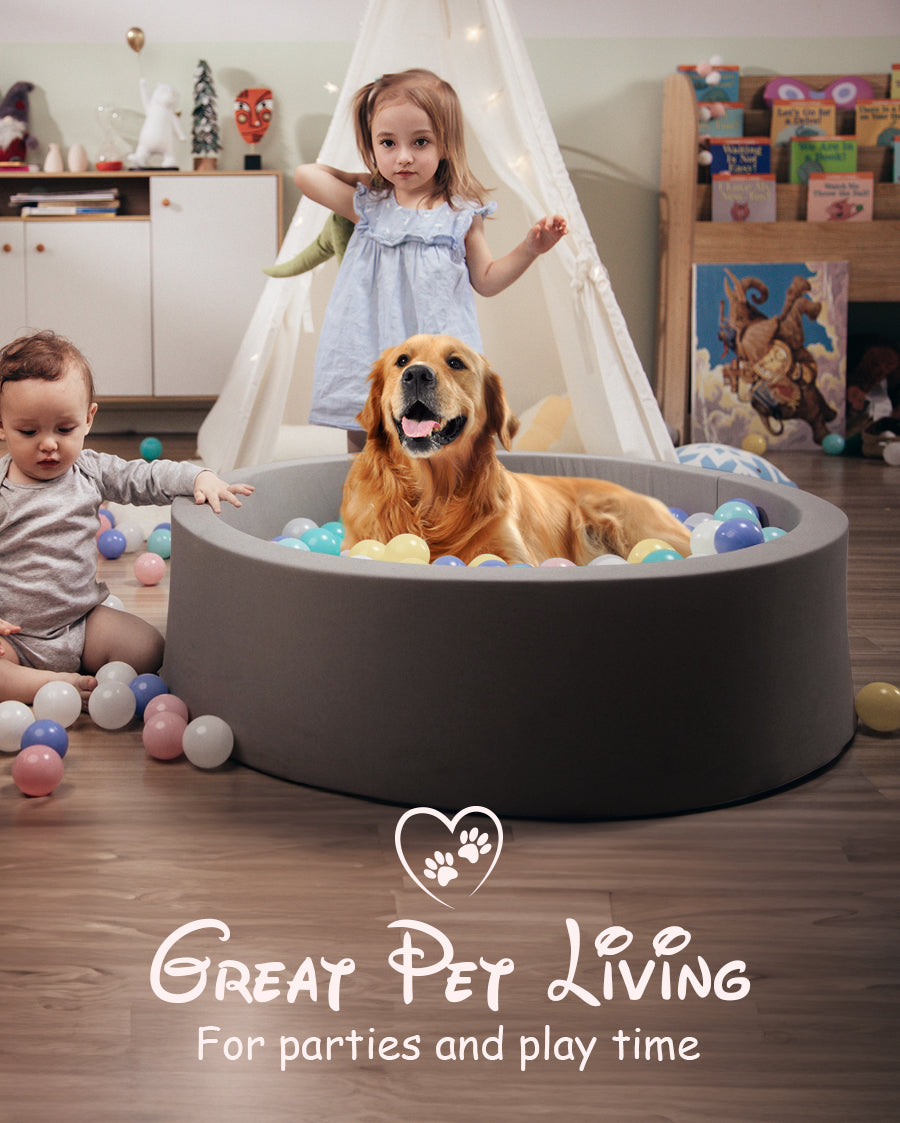 HOFISH Foam Ball Pit for Children Toddlers,Baby Playpen Pool Soft Round Designed Easy to Clean or Install,Ideal Gift Babies Infants Indoor and Outdoor Game- (Balls NOT Included)
