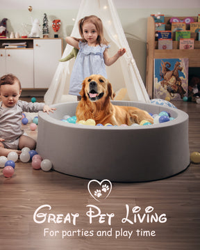 HOFISH Foam Ball Pit for Children Toddlers,Baby Playpen Pool Soft Round Designed Easy to Clean or Install,Ideal Gift Babies Infants Indoor and Outdoor Game- (Balls NOT Included)