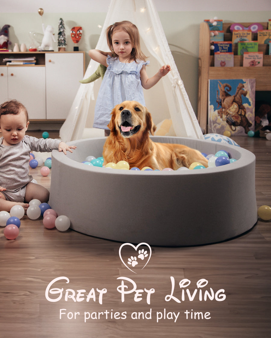 HOFISH Foam Ball Pit for Children Toddlers,Baby Playpen Pool Soft Round Designed Easy to Clean or Install,Ideal Gift Babies Infants Indoor and Outdoor Game- (Balls NOT Included)