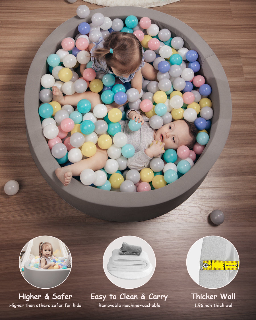 HOFISH Foam Ball Pit for Children Toddlers,Baby Playpen Pool Soft Round Designed Easy to Clean or Install,Ideal Gift Babies Infants Indoor and Outdoor Game- (Balls NOT Included)