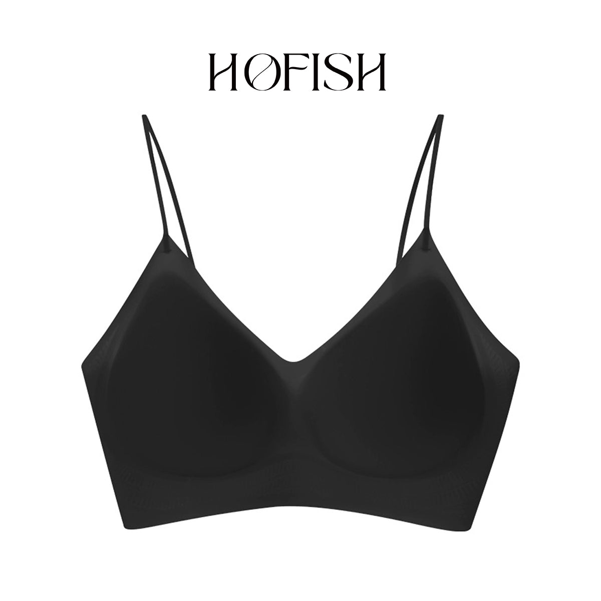 HOFISH Ultra-Thin Printed Spaghetti Strap Bra – Seamless, Breathable, Antibacterial, Summer Cooling 1071