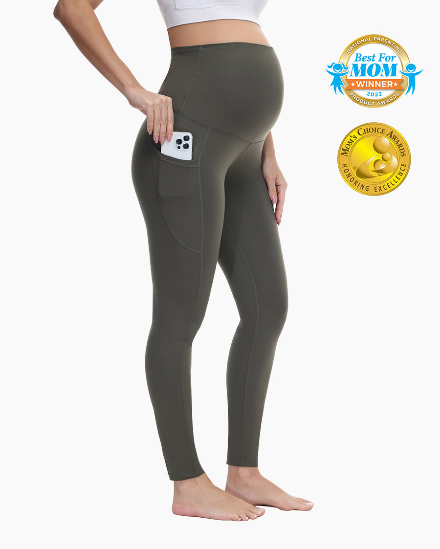 Bingkap Bersalin Wanita Seluar Yoga Kehamilan Ultra Lembut Di Atas Benjolan Seluar Dalam Bawah Termal Legging Senaman 